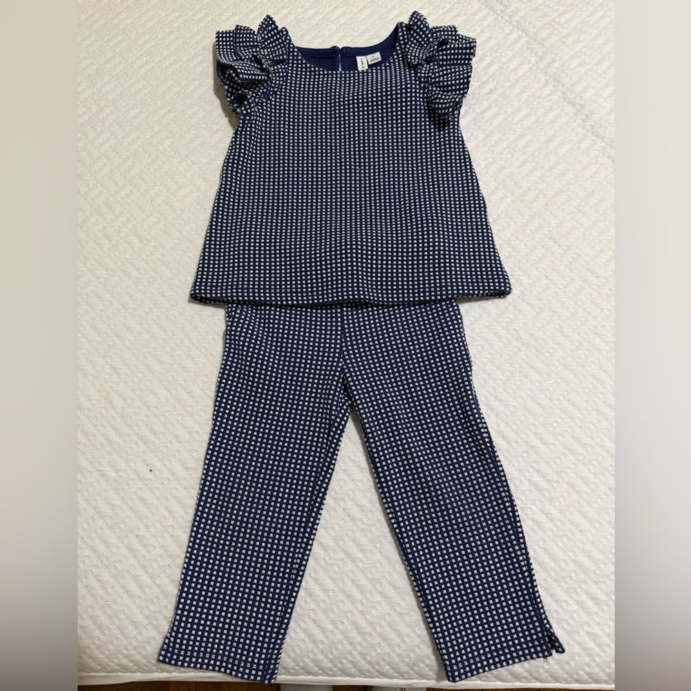 Janie and Jack Navy Checkered Top (3T)